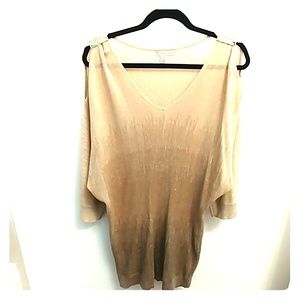 Dress Barn Woman's V Neck Cold Shoulder Sweator